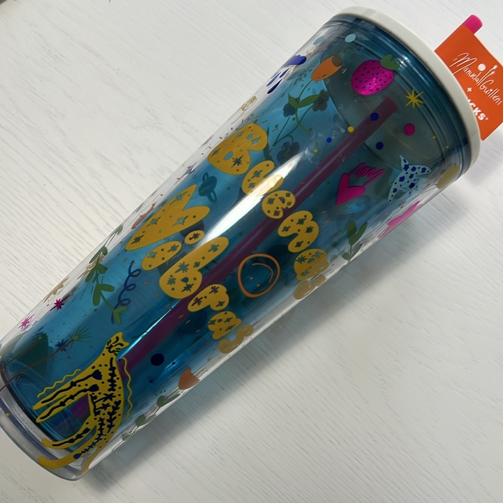 Brand New STARBUCKS 2023 Fall 24oz TUMBLER - Manuela Guillen Buenas Vibras - Picture 9 of 13